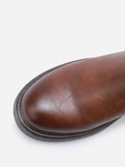 Hot La Modeuse Bottines plissées à semelle épaisse Marron