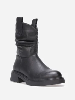 La Modeuse Bottines plissées à semelle épaisse Noir