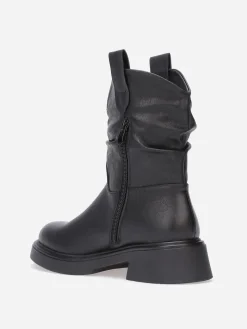 La Modeuse Bottines plissées à semelle épaisse Noir