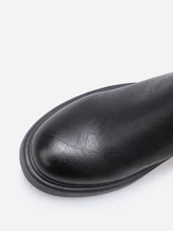 La Modeuse Bottines plissées à semelle épaisse Noir