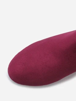 New La Modeuse Bottines plissées et compensées à pampilles Bordeaux