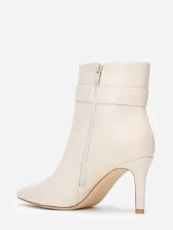 Best La Modeuse Bottines pointues à boucle métallique Beige