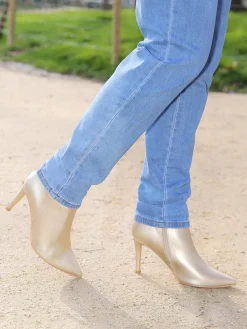 Best La Modeuse Bottines pointues à talon aiguille Doré