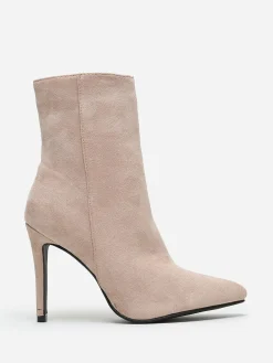Online La Modeuse Bottines pointues à talon aiguille Beige