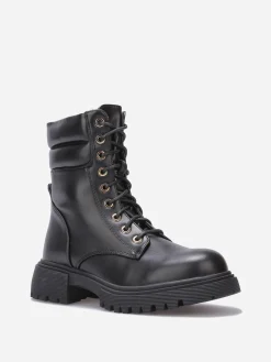 Best La Modeuse Bottines rangers à détail matelassé Noir