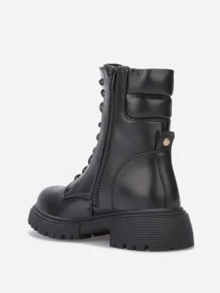 Best La Modeuse Bottines rangers à détail matelassé Noir