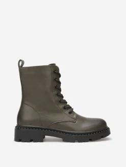La Modeuse Bottines rangers à semelle crantée Vert