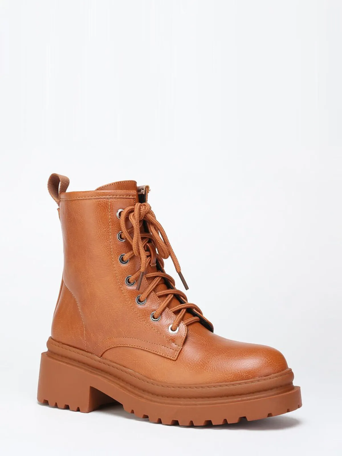 Hot La Modeuse Bottines rangers à semelle crantée Camel