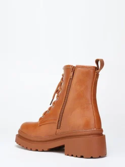 Hot La Modeuse Bottines rangers à semelle crantée Camel