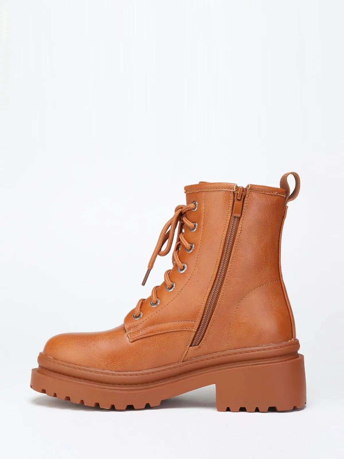 Hot La Modeuse Bottines rangers à semelle crantée Camel