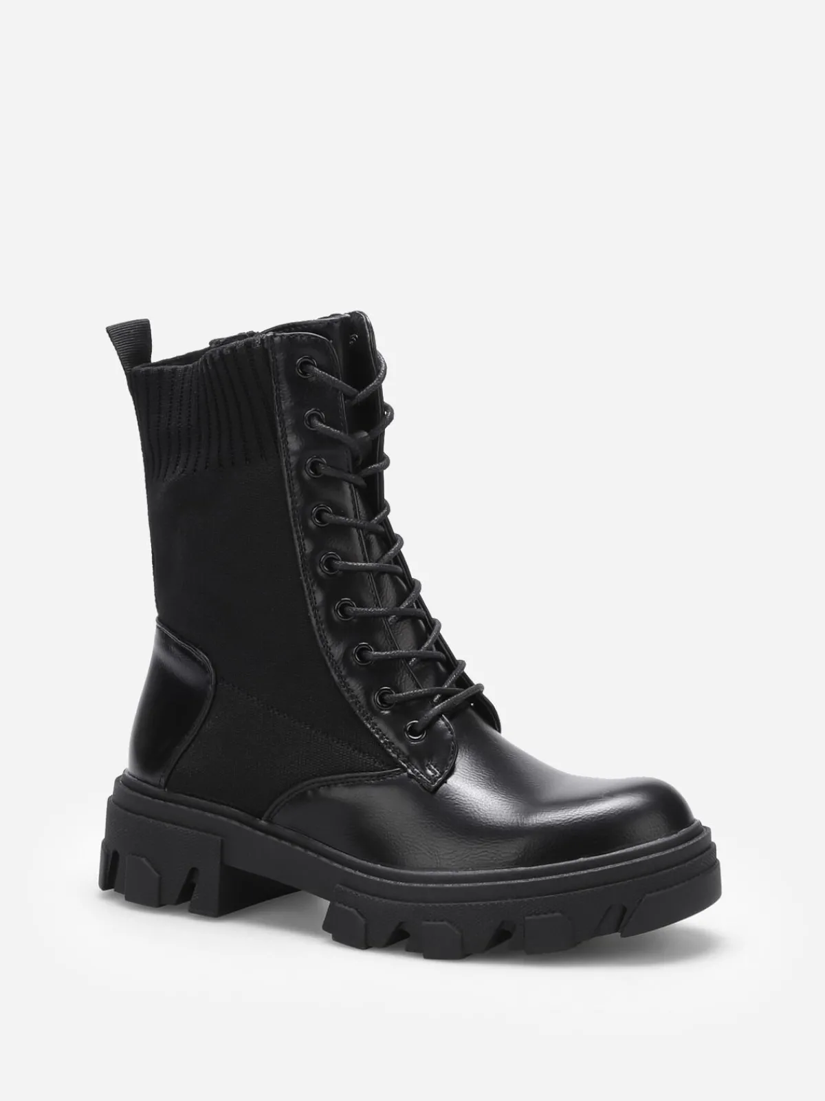 Best La Modeuse Bottines rangers en maille et simili Noir