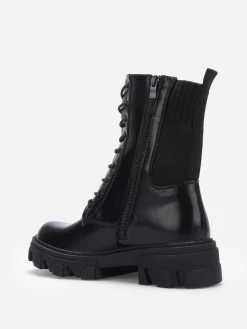 Best La Modeuse Bottines rangers en maille et simili Noir