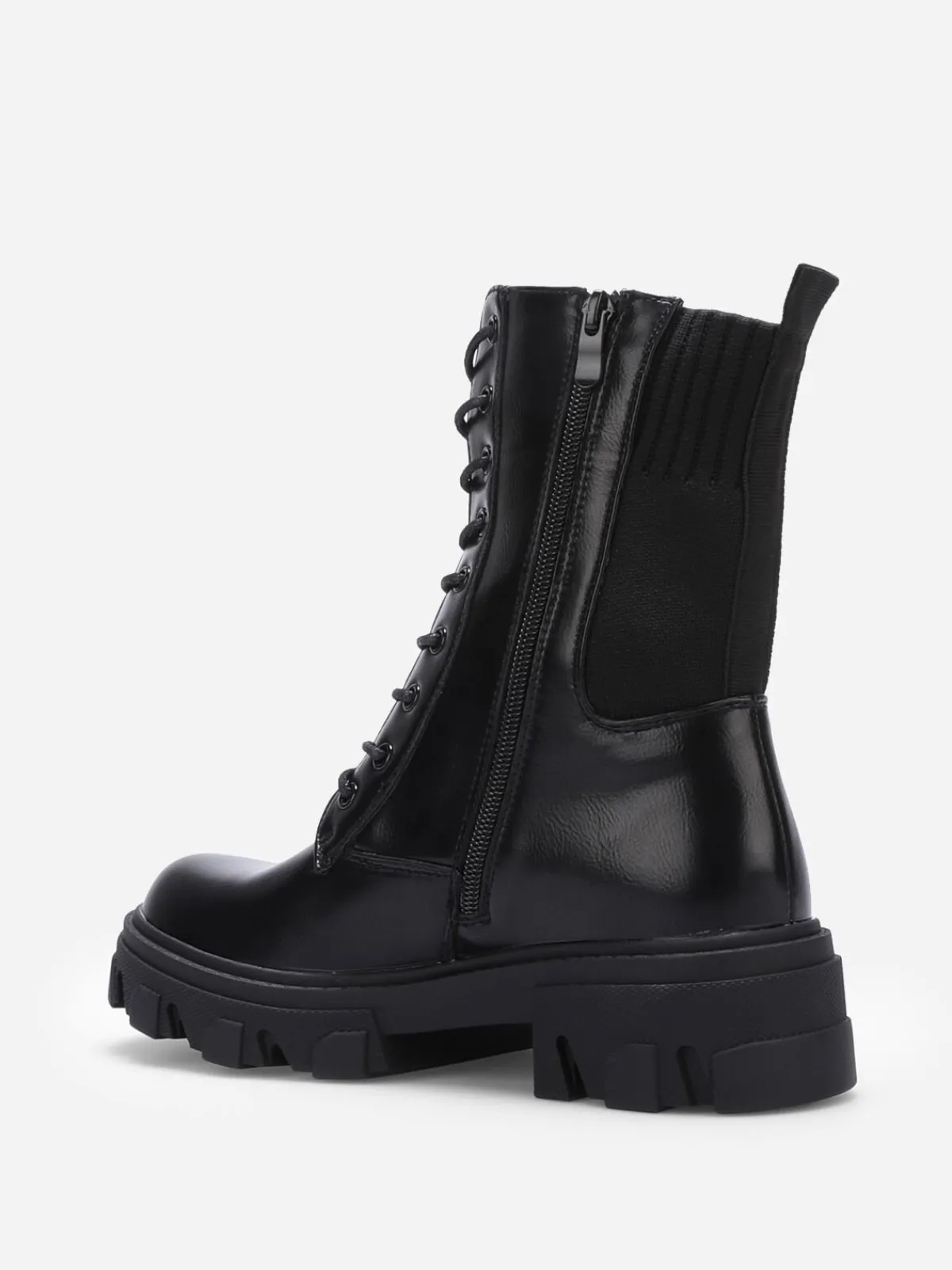 Best La Modeuse Bottines rangers en maille et simili Noir