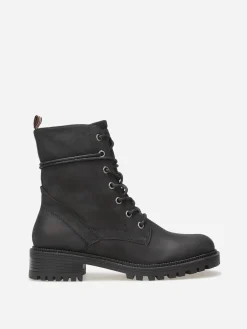 Hot La Modeuse Bottines rangers en simili mat Noir