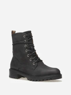 Hot La Modeuse Bottines rangers en simili mat Noir