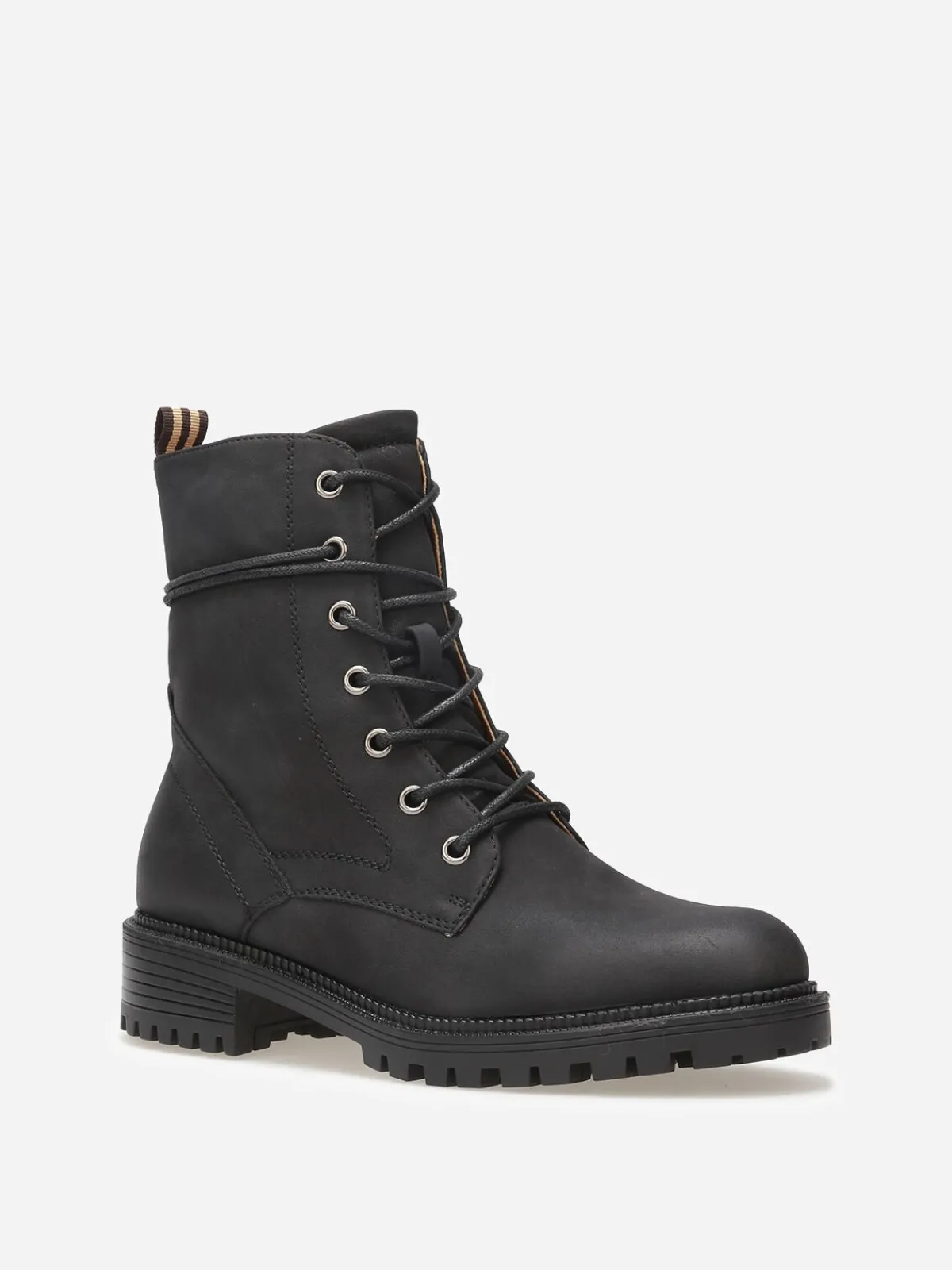 Hot La Modeuse Bottines rangers en simili mat Noir