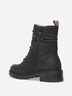 Hot La Modeuse Bottines rangers en simili mat Noir