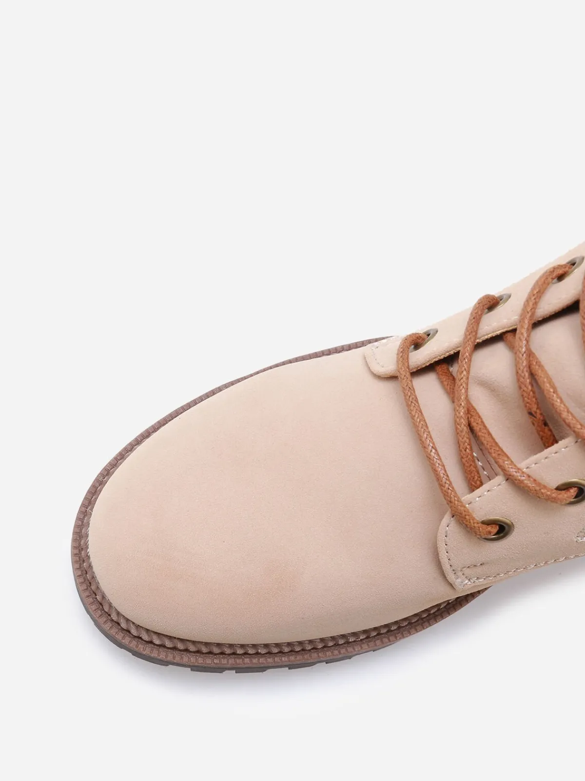 Hot La Modeuse Bottines rangers en simili mat Beige