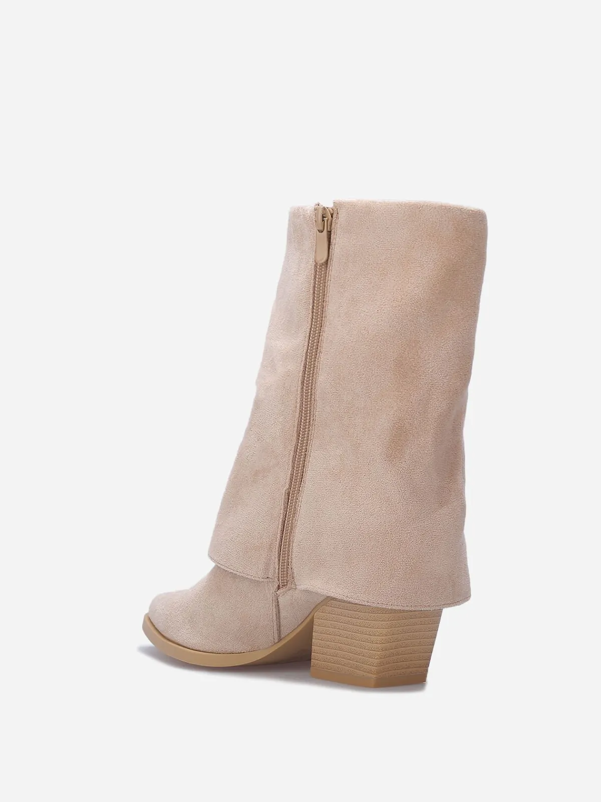 Sale La Modeuse Bottines santiags à revers Beige