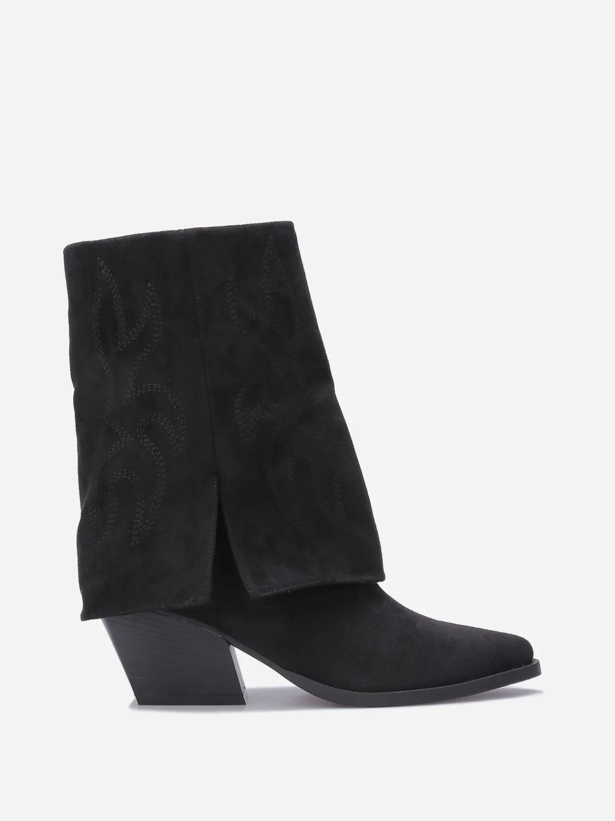 Hot La Modeuse Bottines santiags à revers Noir