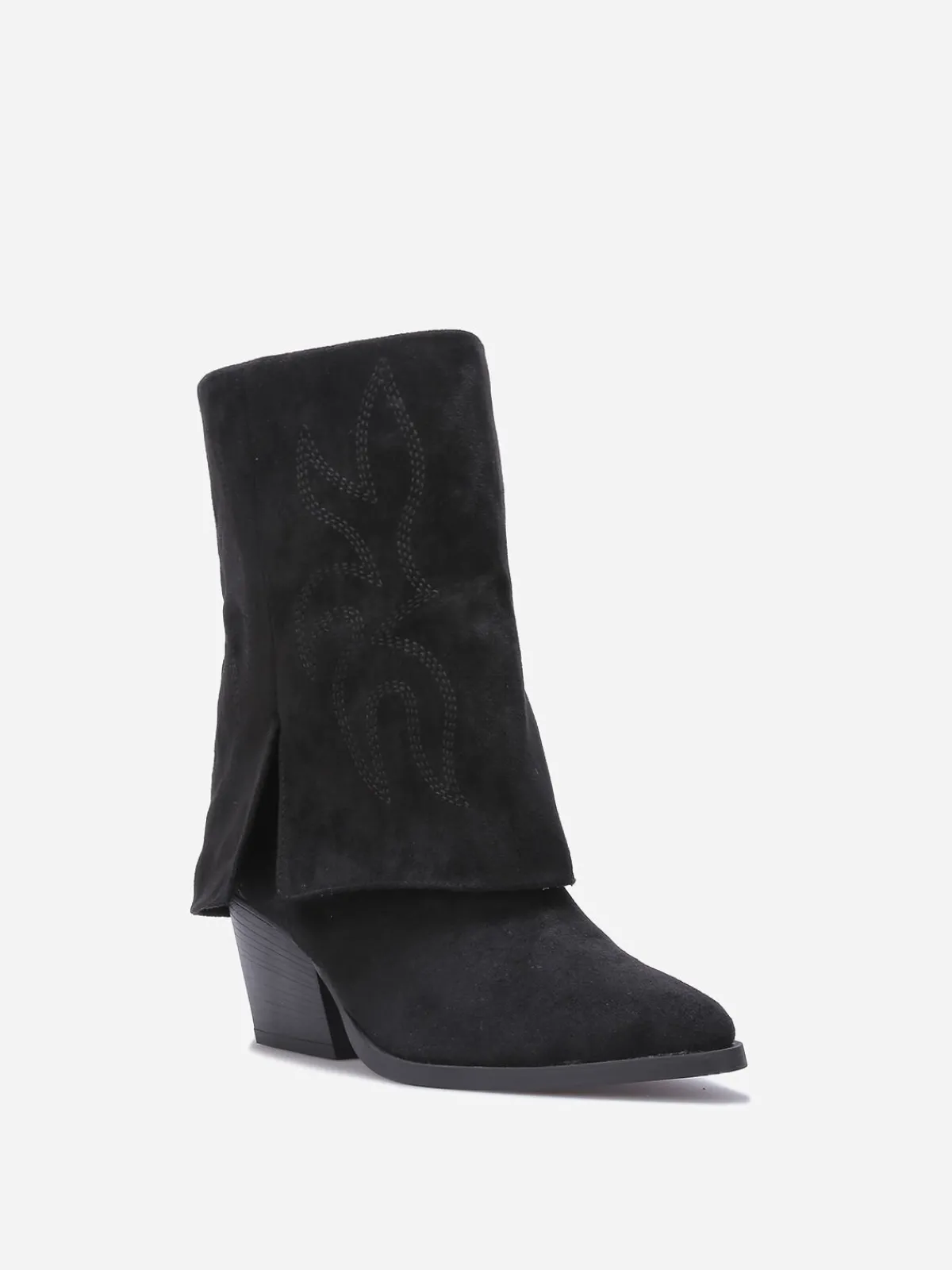 Hot La Modeuse Bottines santiags à revers Noir