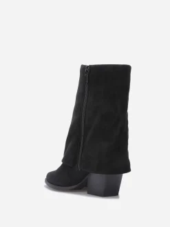 Hot La Modeuse Bottines santiags à revers Noir