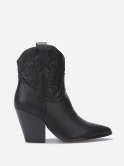 Online La Modeuse Bottines santiags avec surpiqûres Noir
