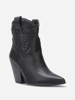 Online La Modeuse Bottines santiags avec surpiqûres Noir