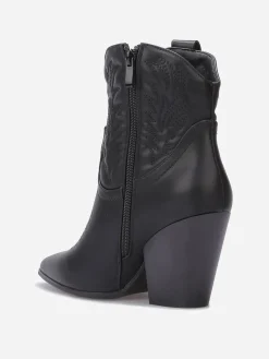 Online La Modeuse Bottines santiags avec surpiqûres Noir