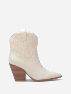 Best La Modeuse Bottines santiags avec surpiqûres Beige