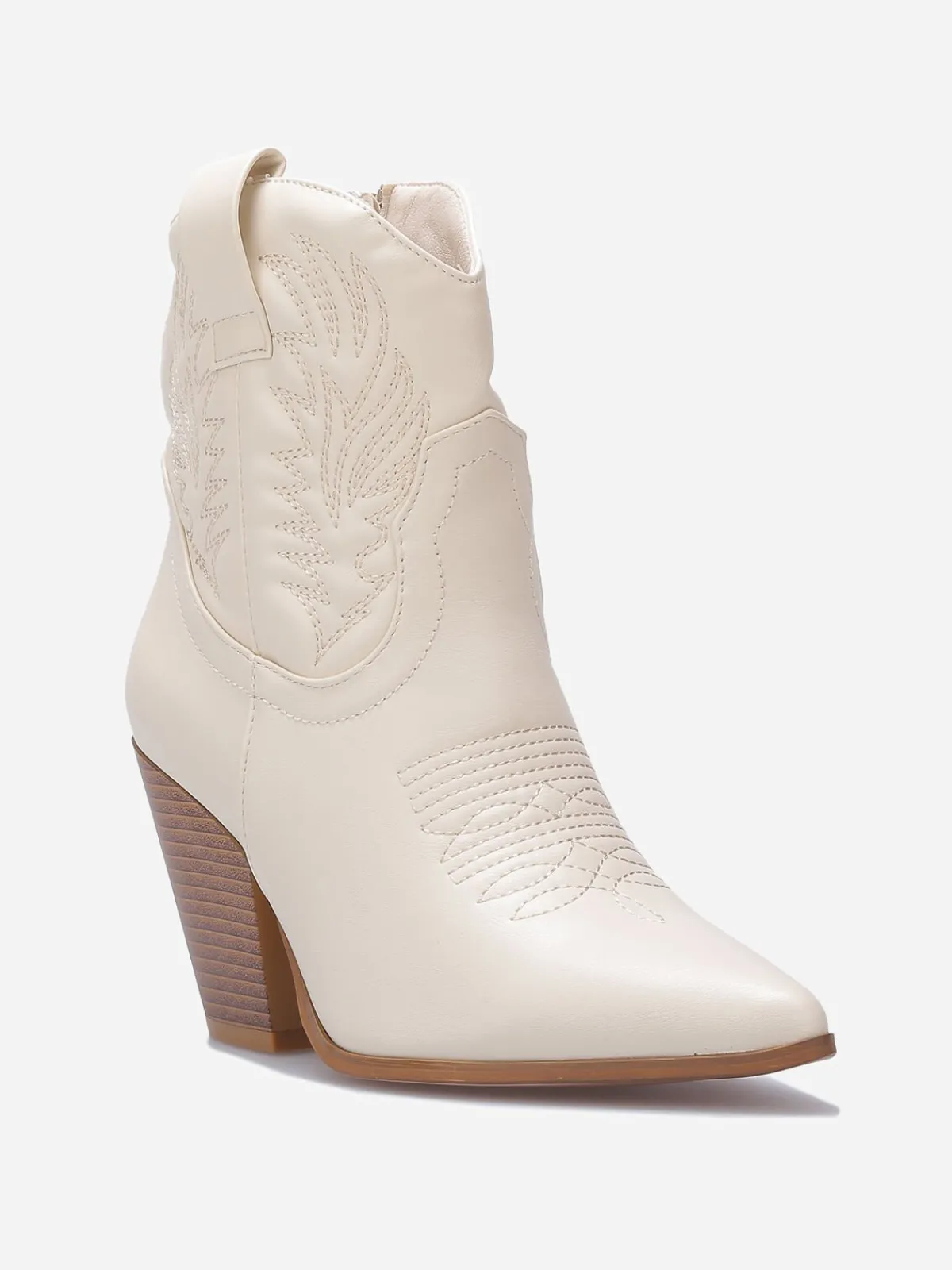 Best La Modeuse Bottines santiags avec surpiqûres Beige