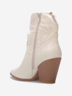 Best La Modeuse Bottines santiags avec surpiqûres Beige