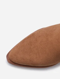 Best La Modeuse Bottines santiags froncées en suédine Camel