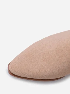 Sale La Modeuse Bottines santiags froncées en suédine Taupe