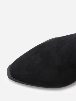 Outlet La Modeuse Bottines santiags froncées en suédine Noir