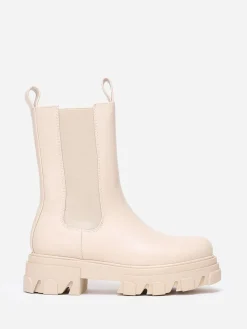 Clearance La Modeuse Bottines style chelsea à semelle crantée Beige