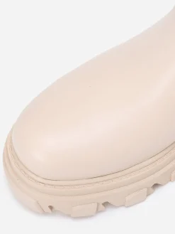 Clearance La Modeuse Bottines style chelsea à semelle crantée Beige