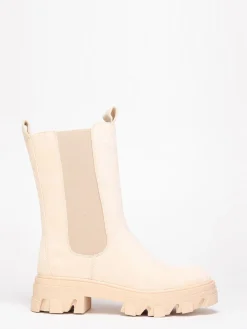 Discount La Modeuse Bottines style chelsea en suédine Beige