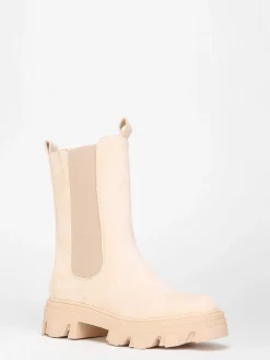 Discount La Modeuse Bottines style chelsea en suédine Beige