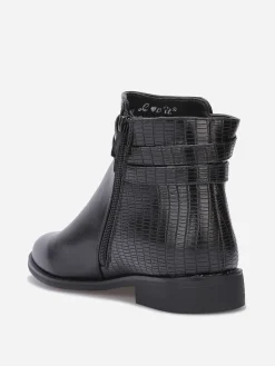 Sale La Modeuse Bottines texturées avec bride à boucle Noir