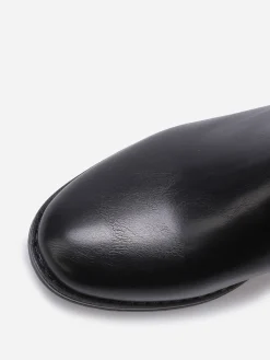 Sale La Modeuse Bottines texturées avec bride à boucle Noir