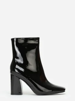 Discount La Modeuse Bottines vernies à bout carré Noir