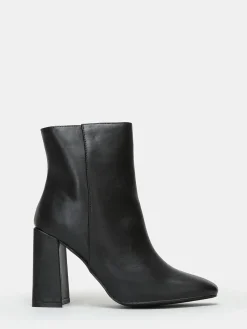 Online La Modeuse Bottines zippées à bout carré Noir