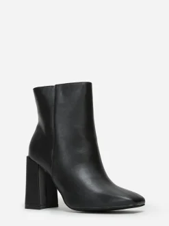 Online La Modeuse Bottines zippées à bout carré Noir