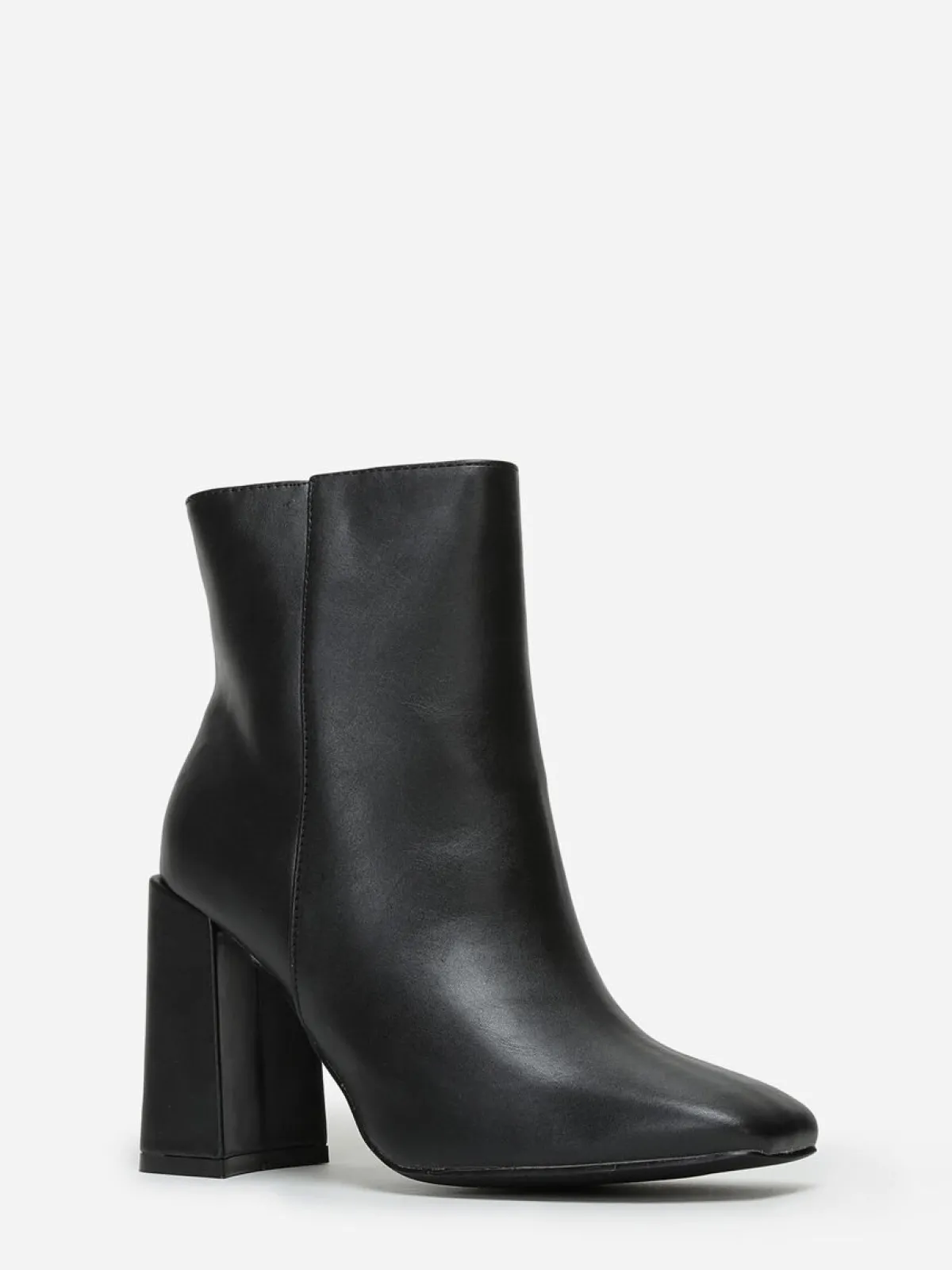 Online La Modeuse Bottines zippées à bout carré Noir
