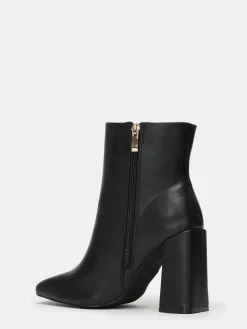 Online La Modeuse Bottines zippées à bout carré Noir