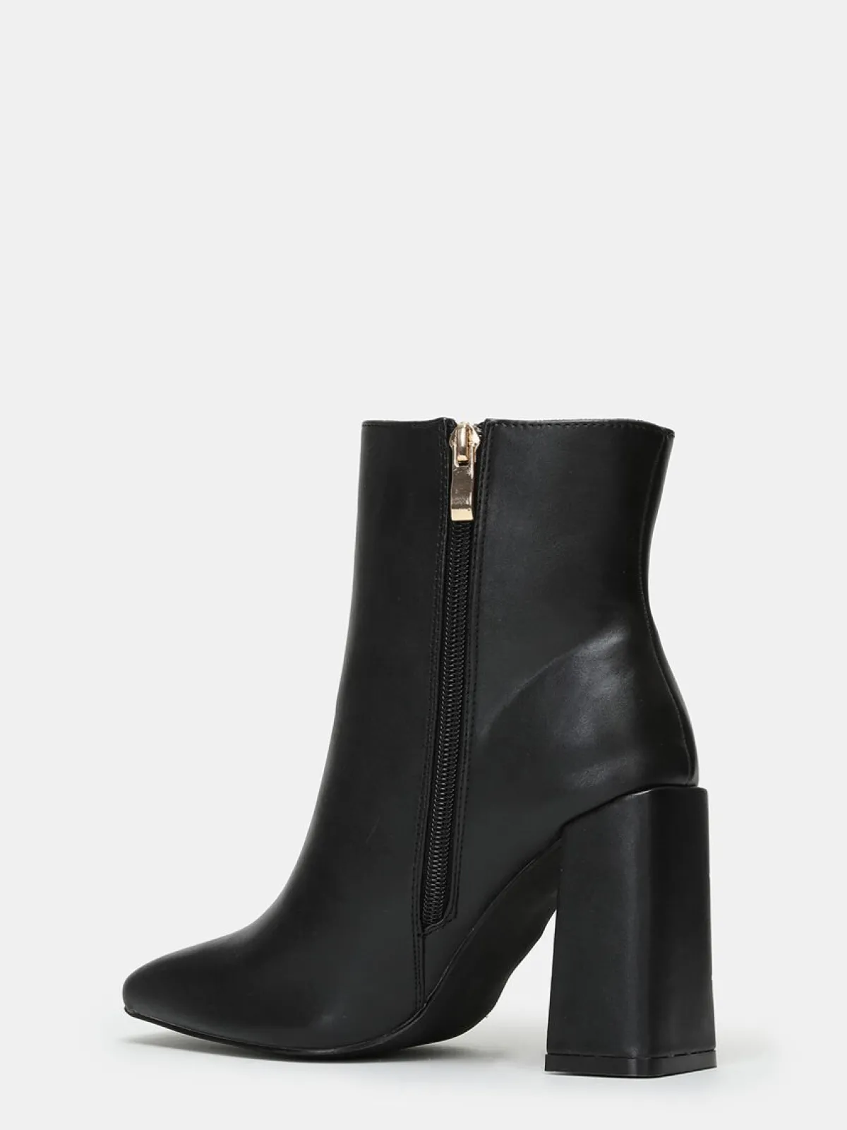 Online La Modeuse Bottines zippées à bout carré Noir