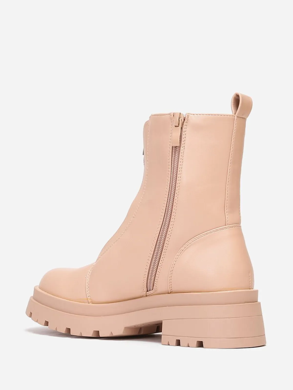 Online La Modeuse Bottines zippées à plateforme crantée Naturel