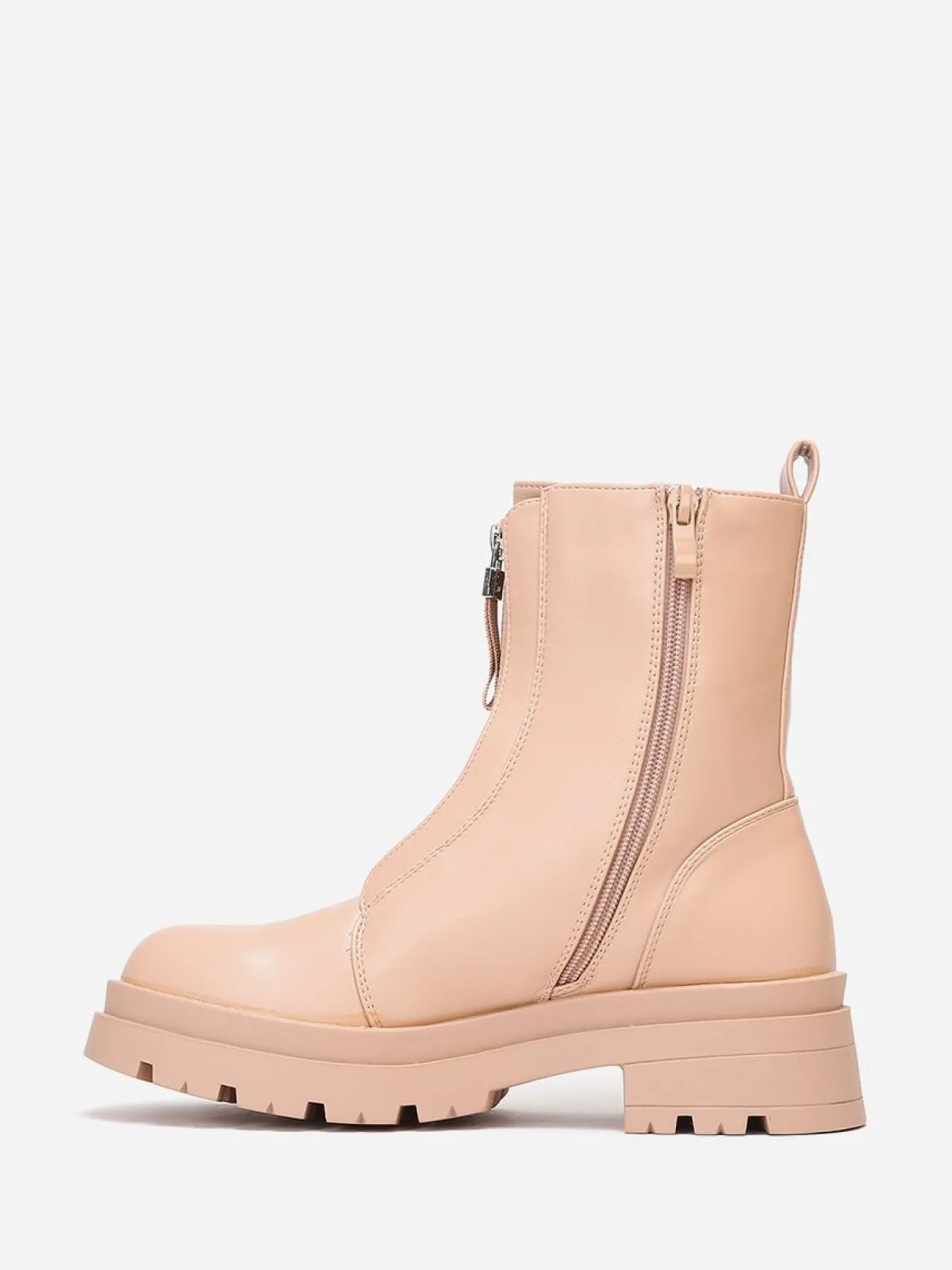 Online La Modeuse Bottines zippées à plateforme crantée Naturel