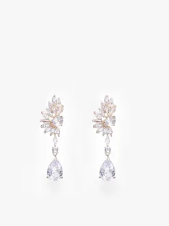 La Modeuse Boucles à clips pendantes à fleur strassée Doré